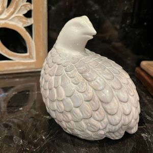 Elegant White Ceramic Bird Figurine